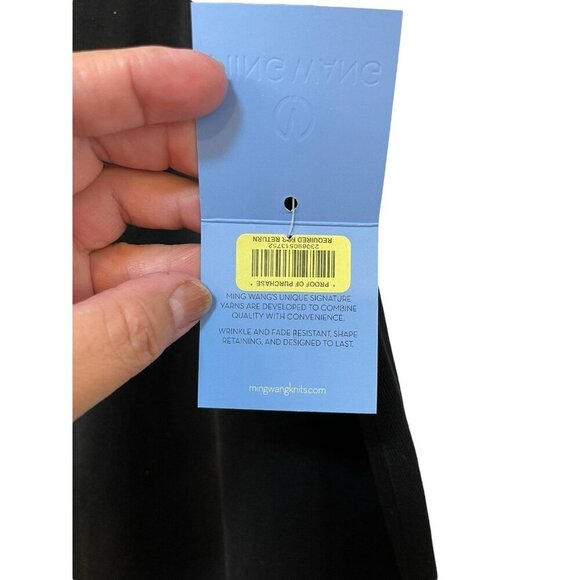 NEW Ming Wang Midi Pencil Skirt Ruffle Flounce Hem Acrylic Knit Black Womens M - Picture 4 of 11